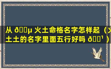 从 🌵 火土命格名字怎样起（火土土的名字里面五行好吗 🌹 ）